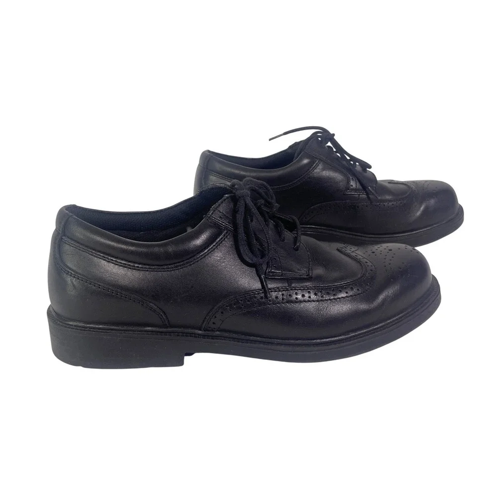 Nunn Bush Leather Dress Shoes Men's 10.5 M Black Wingtip Oxford Comfort Gel